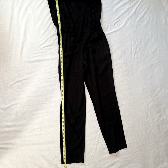NWT Ann Taylor Black Lace Trim Cinched Jumpsuit - Picture 9 of 10